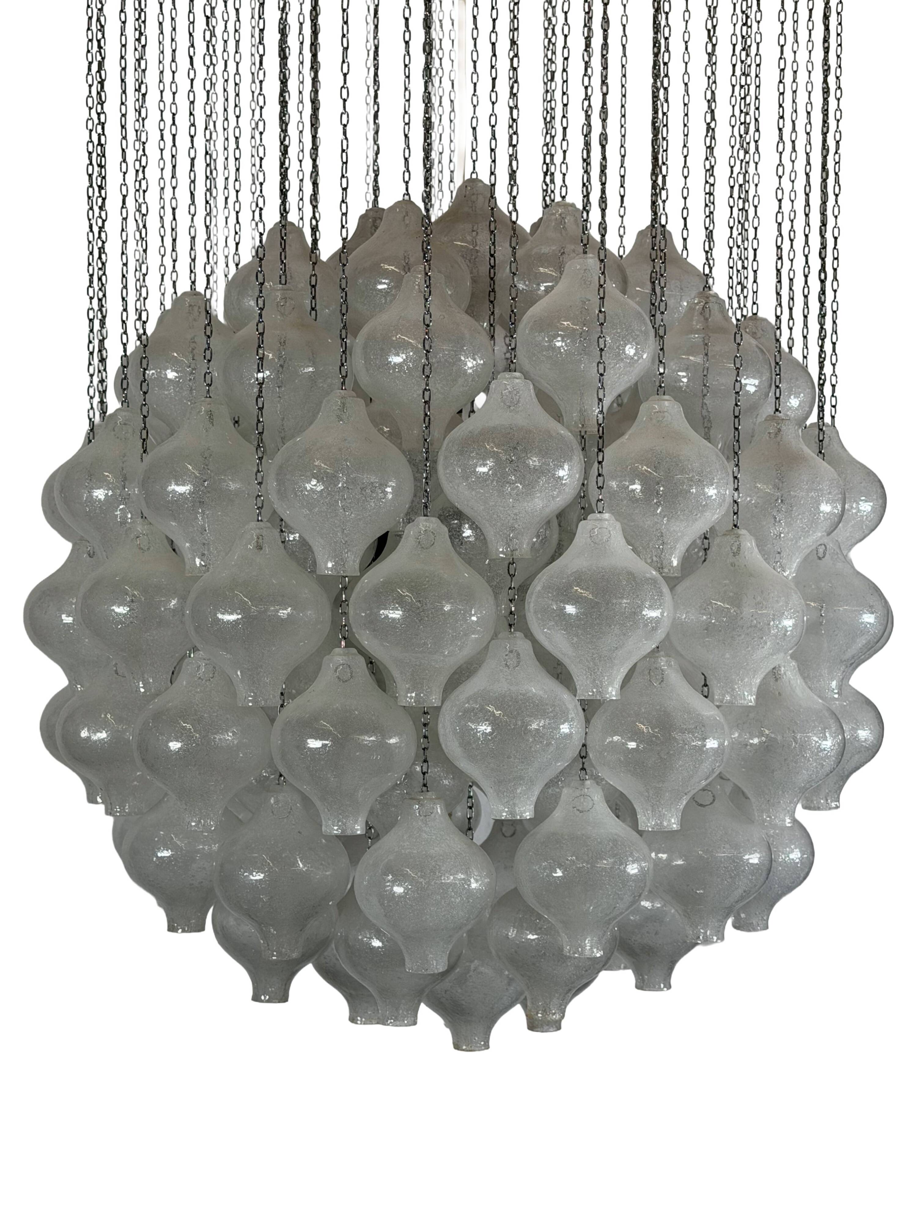 1960s 197070s Tulip Chandelier by J.T. Kalmar for Kalmar Austria