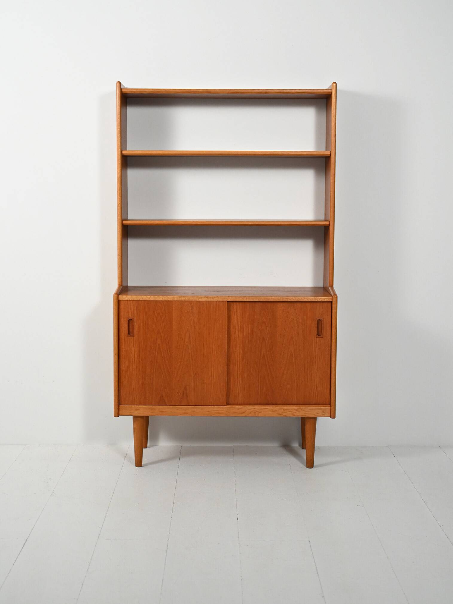 Scandinavian teak bookcase with cabinet, 1960s
