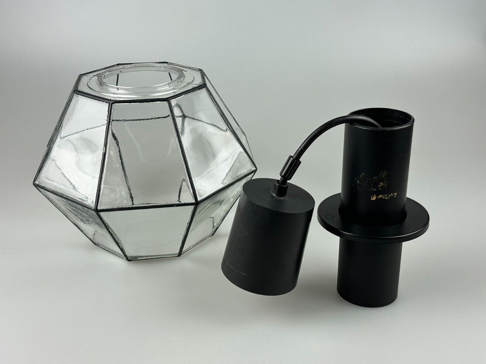 60s 70s hanging lamp ceiling lamp by Limburg Leuchten Germany glass metal