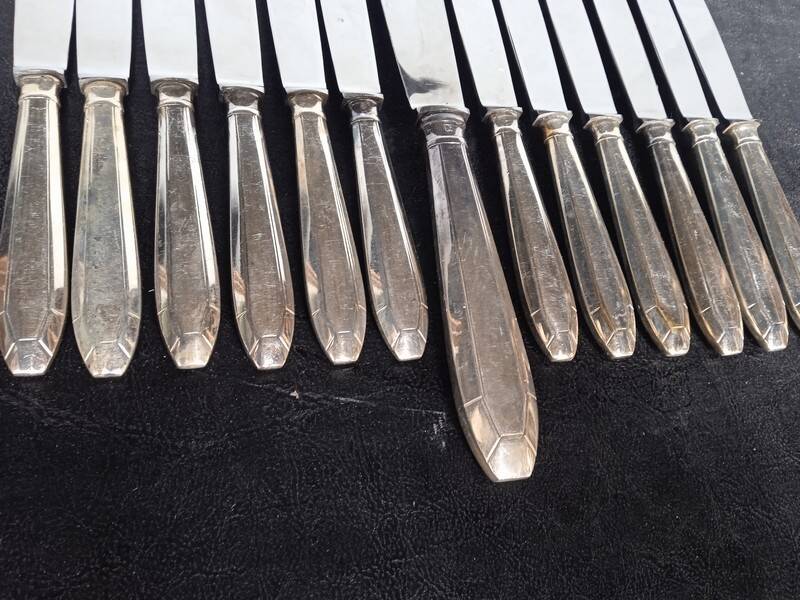 12 + 1 Orbrille knife silver metal art deco period