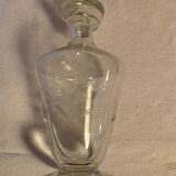 Glass carafe engraved with flowers