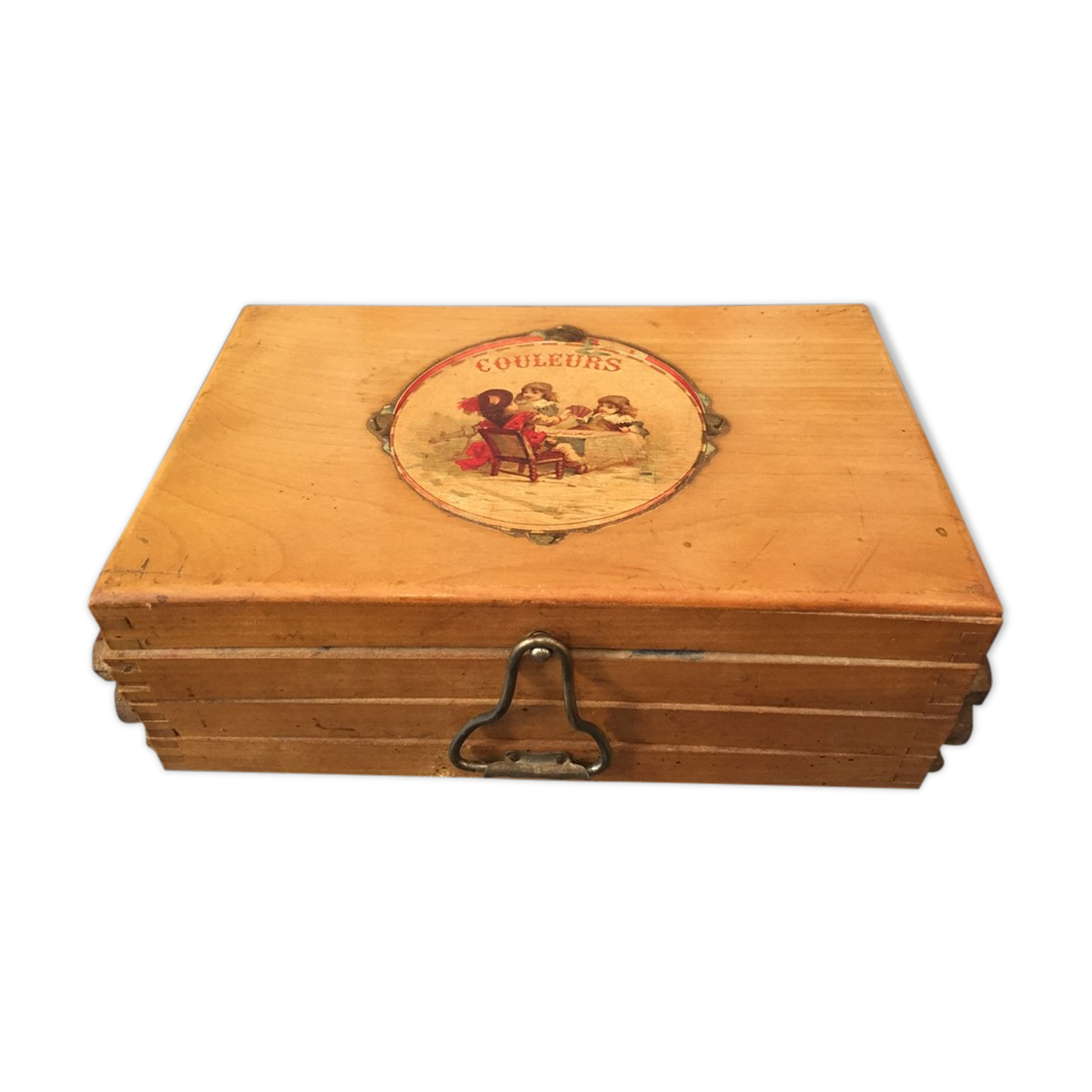 Wooden paint box 3 storage lockers