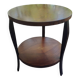 1970s solid wood round coffee table with double top
