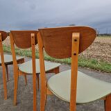 Set of 5 vintage Scandinavian style chairs