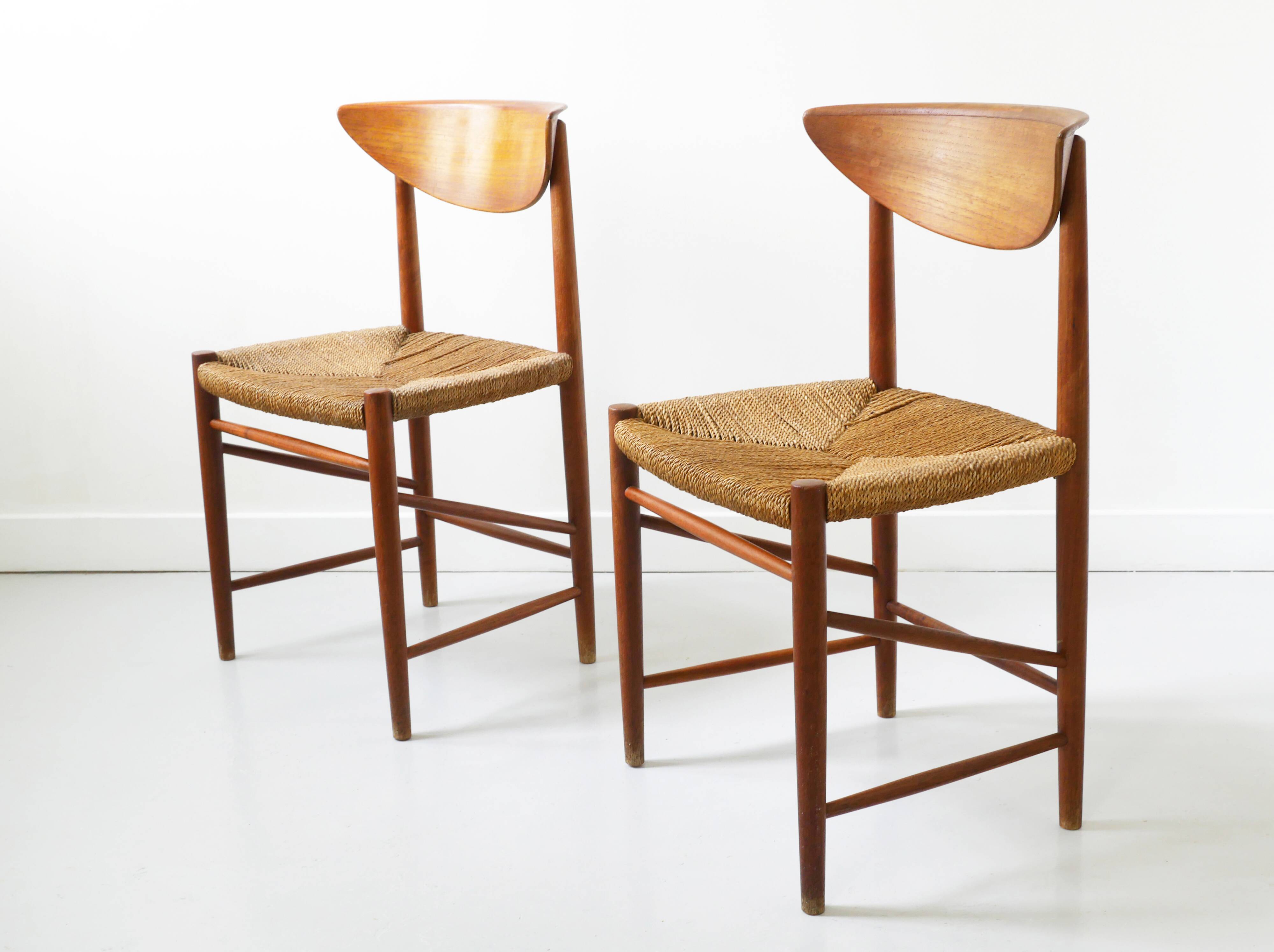 Set of 2 chairs by Peter Hvidt and Orla Mølgaard.