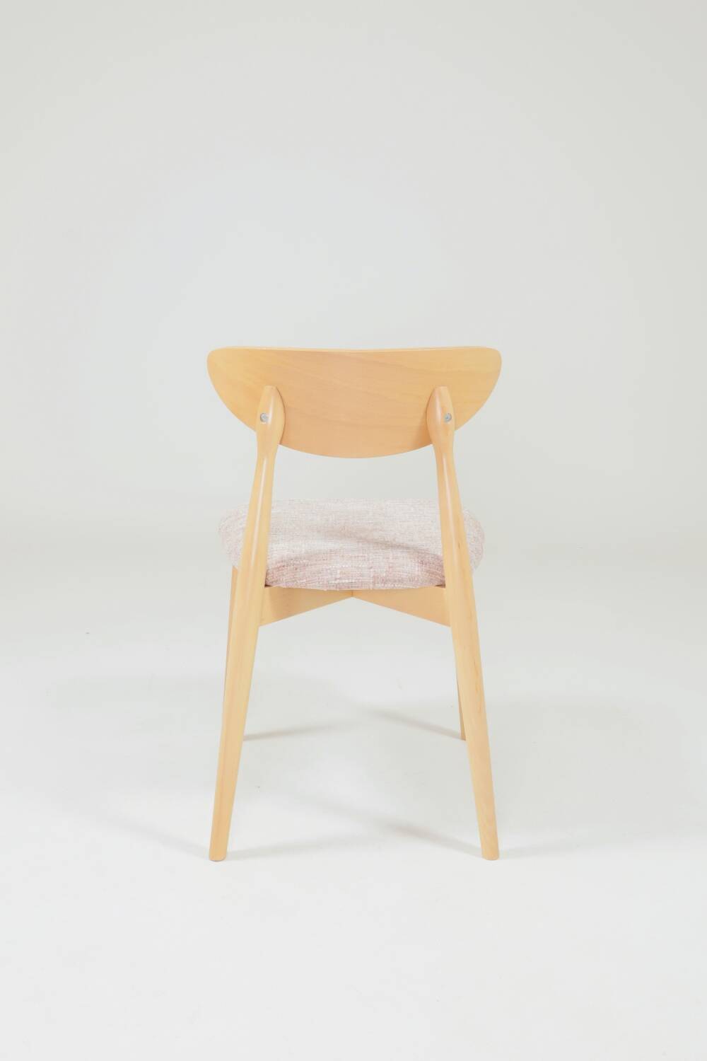 Dining Chairs Set of 6 Pink Soft Fabric Scandinavian design Natural wo
