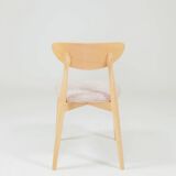 Dining Chairs Set of 6 Pink Soft Fabric Scandinavian design Natural wo