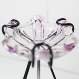 Cendrier sur pied verre coloré noire 1970