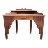 Art Deco corner desk in solid oak – 120 cm – 1930s