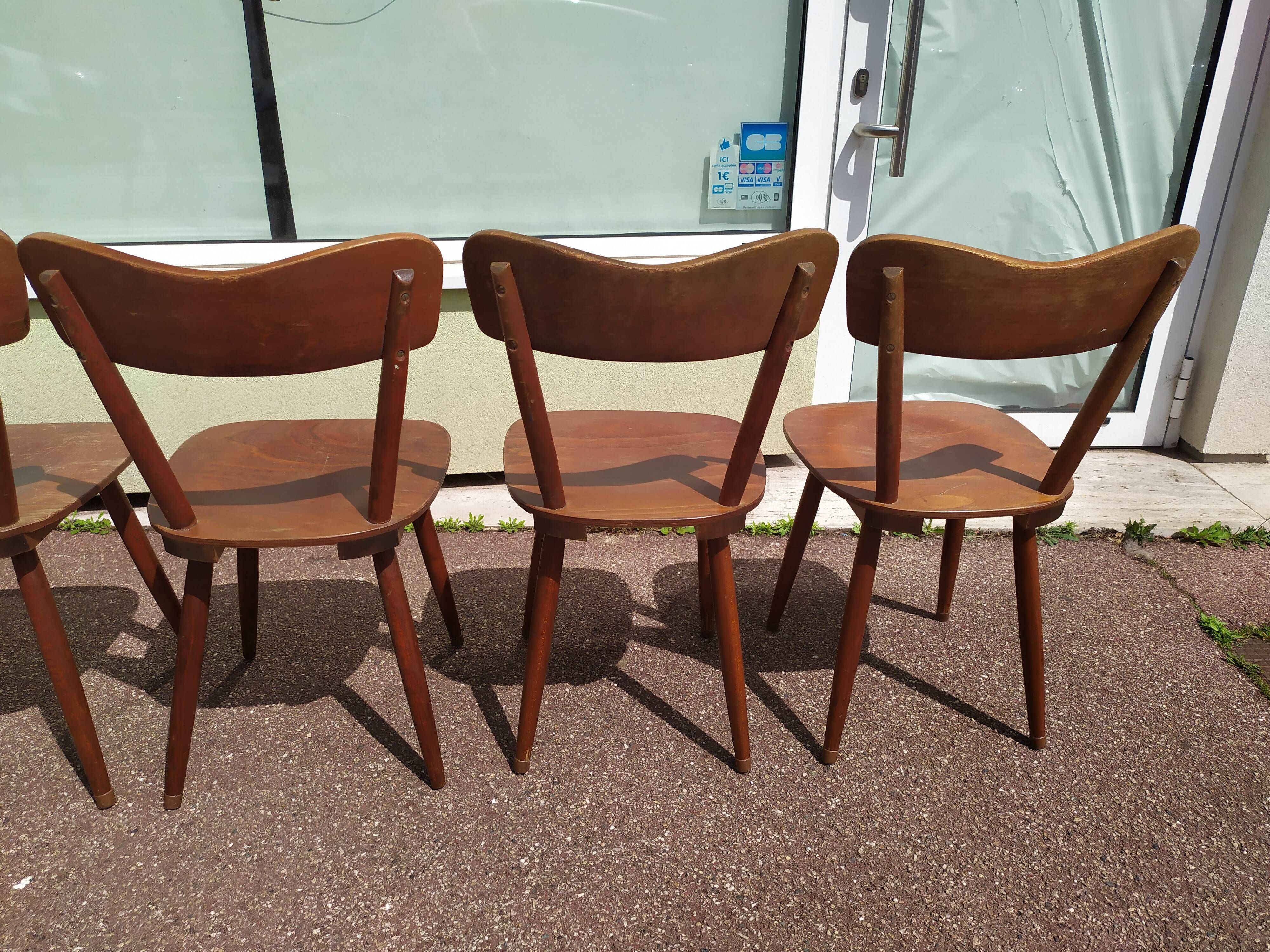 Lot of 6 wooden bistro chairw German