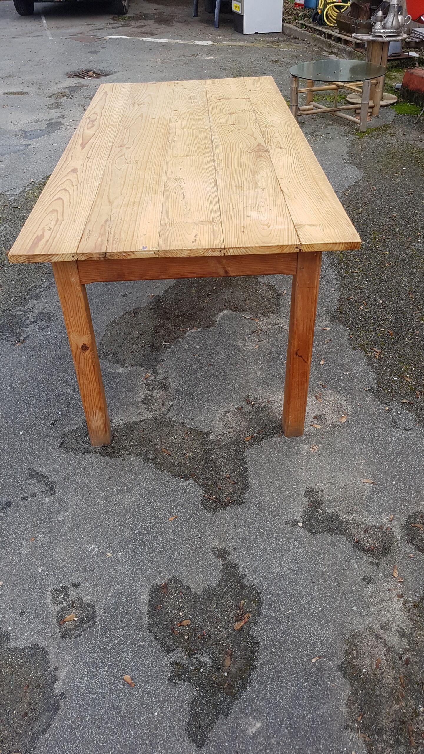 Ancienne table de ferme en pin