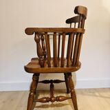 Solid wood chair with armrests