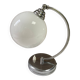 Vintage globe lamp in chrome and opaline metal, for standing or wall mounting