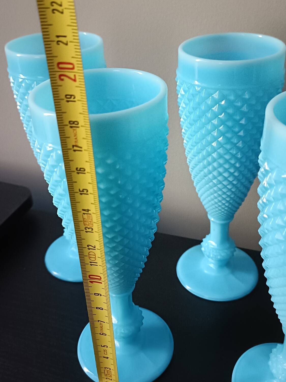Turquoise Opaline Flutes