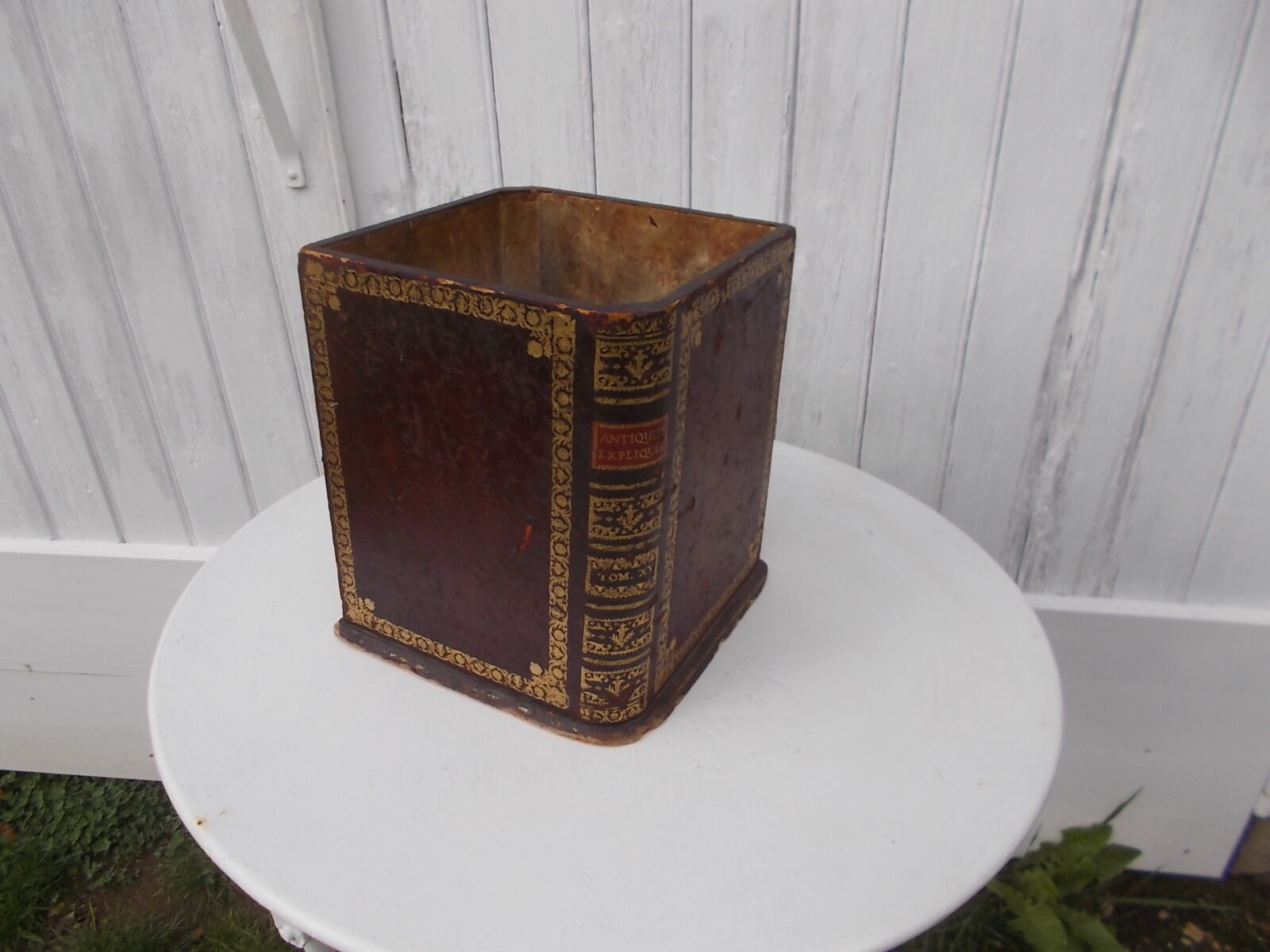 Wastepaper basket imitation antique book binding