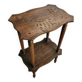 Sellette ancienne en bois gravé - Ref 698
