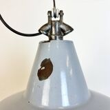 Industrial grey enamel factory pendant lamp, 1960s