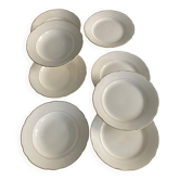 Assiettes plates et creuses (lot) couleur blanc crème à liséré doré Villeroy & Boch