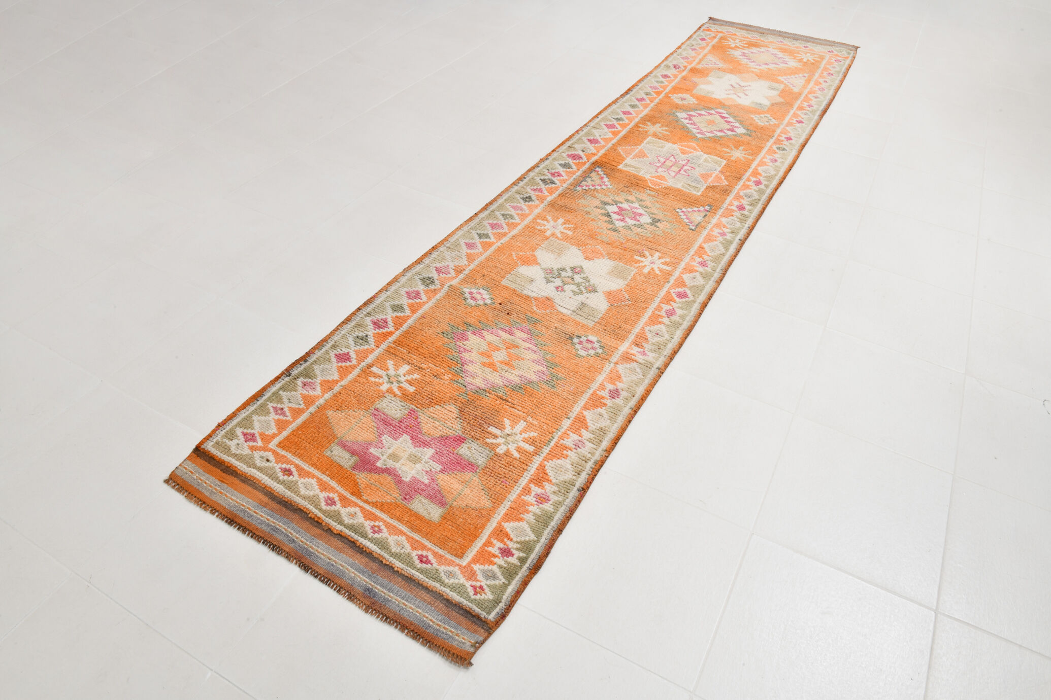 3x13 vintage modern runner rug, 87x391cm