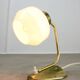 Mid-Century Italian Brass and Opaline Table Lamp