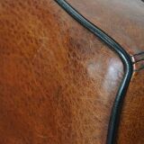 Luxury set of 4 comfortable dining chairs made of sheepskin leather