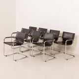 Bauhaus style Italian chairs attr. to Matteograssi, set of 8, 1970s