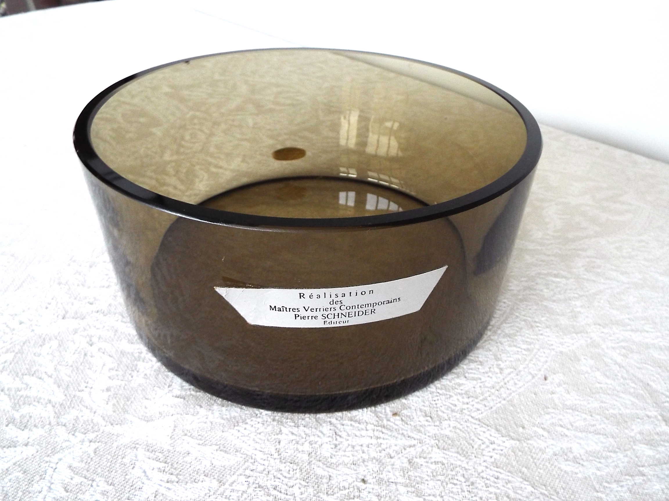 Pierre Schneider smoked glass dish