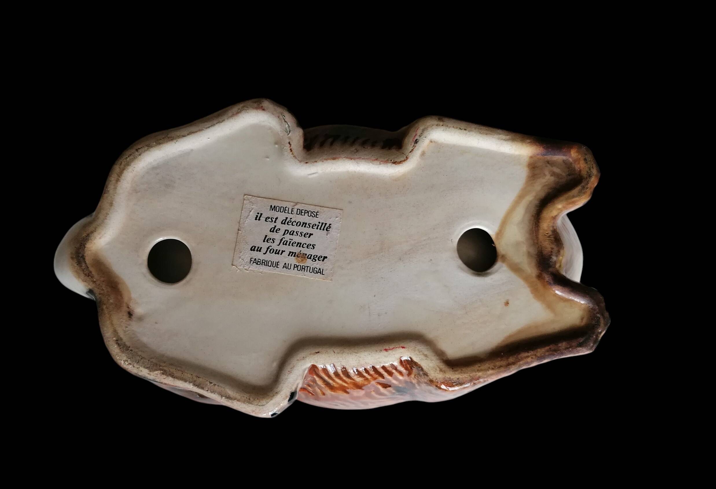 Zoomorphic majolica terrine from Portugal rabbit