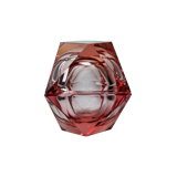 Duo of pink faceted ashtrays by Seguso, murano, italy, 1970
