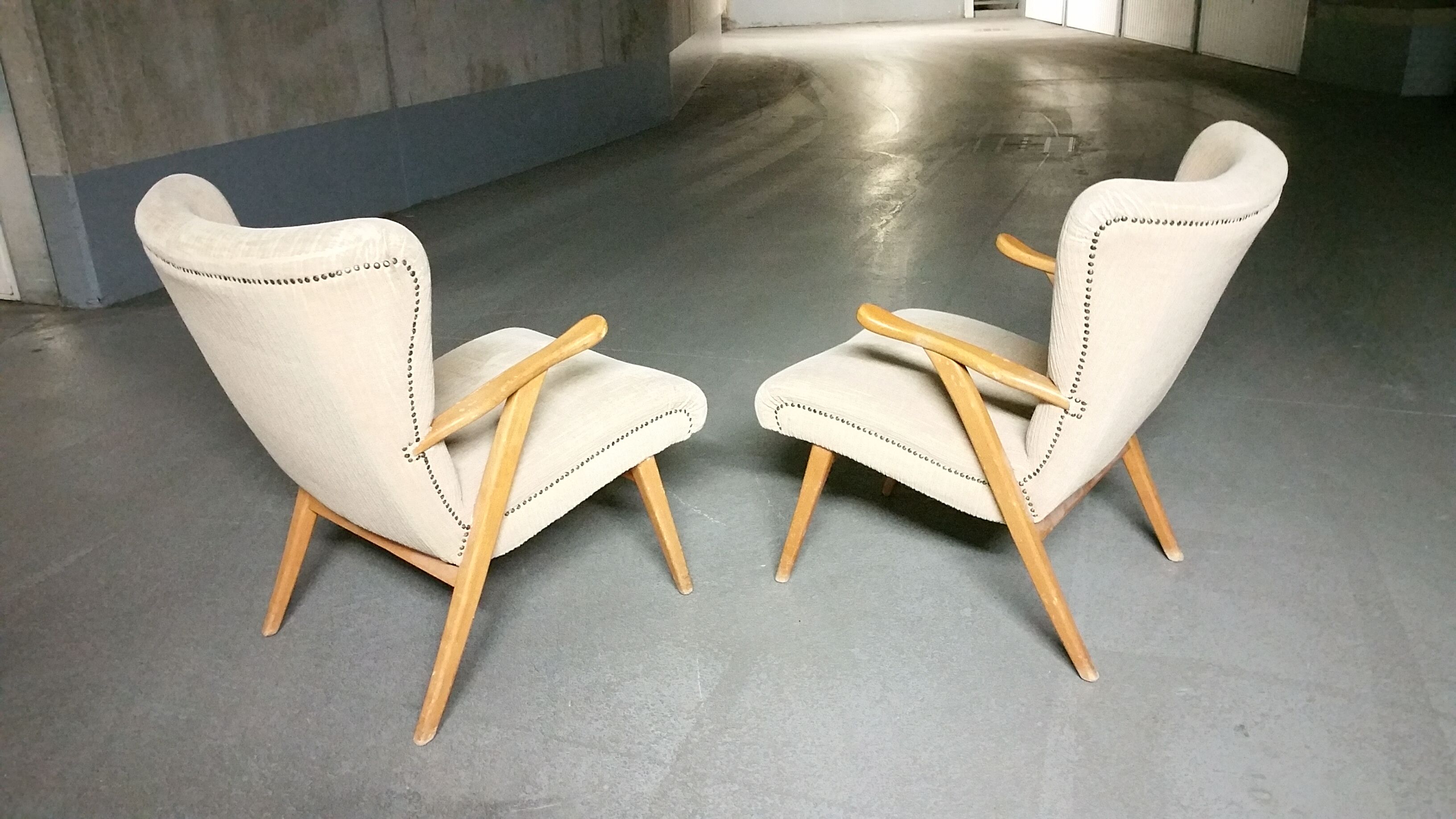 Pair of chairs 50 60 year zigzag