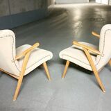 Paire de fauteuils zigzag année 50 60