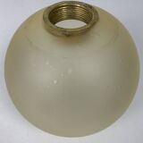 Midcentury brutalist oak floor lamp with 4 spheres, 1970s  by Temde Leuchten