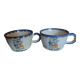 Antique duo cups Quimper signed CB