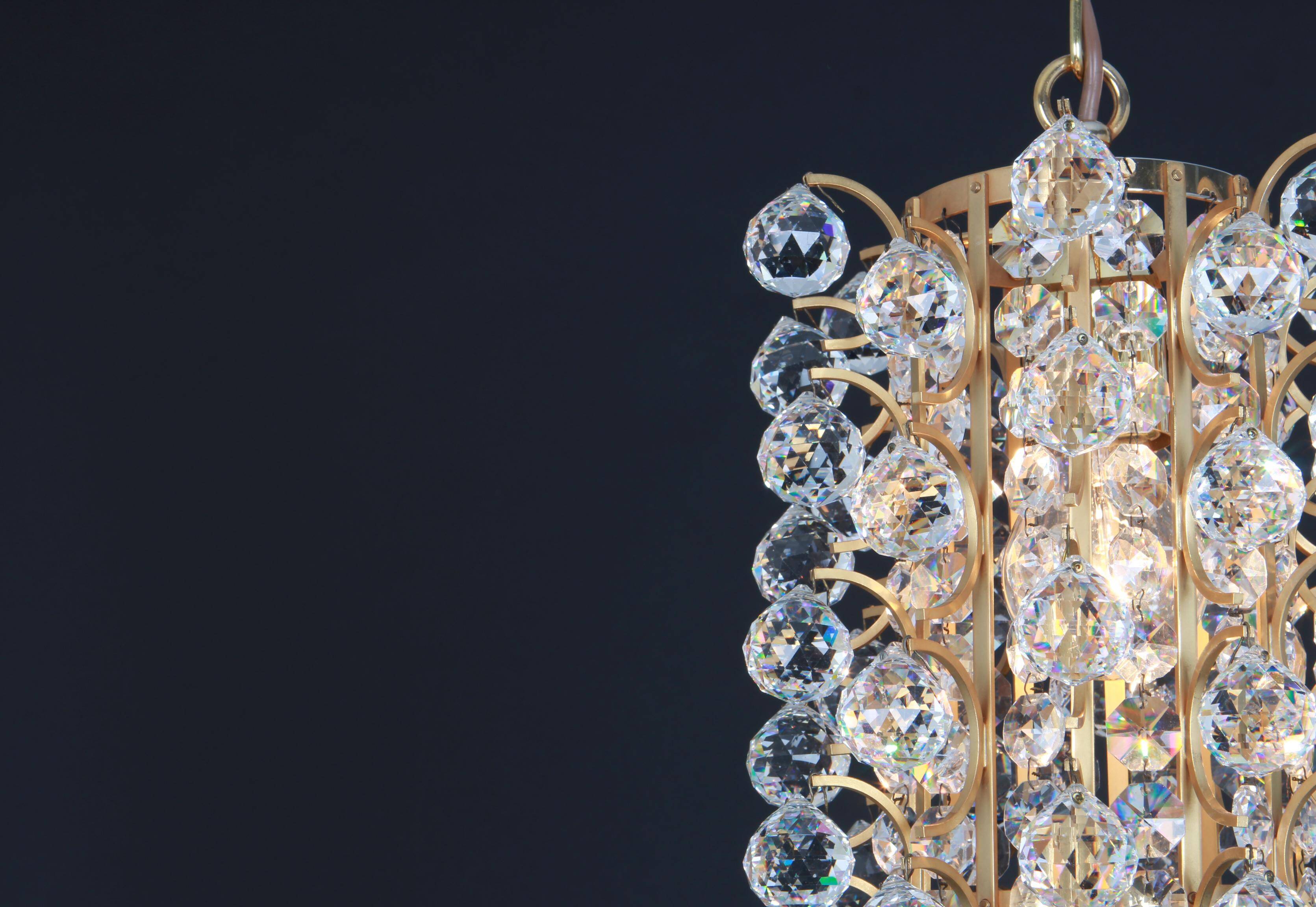 Small golden brass pendant by Christoph Palme, Germany, 1970s.