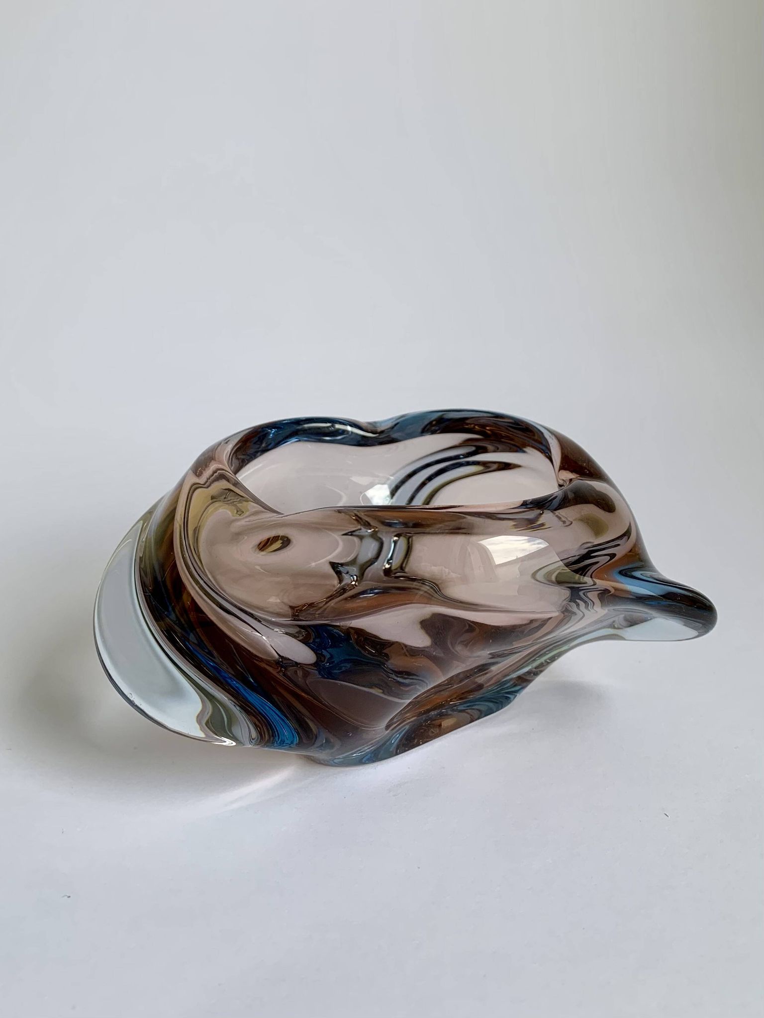 Ashtray Skrdlovice Art Glass, Czech 1960s