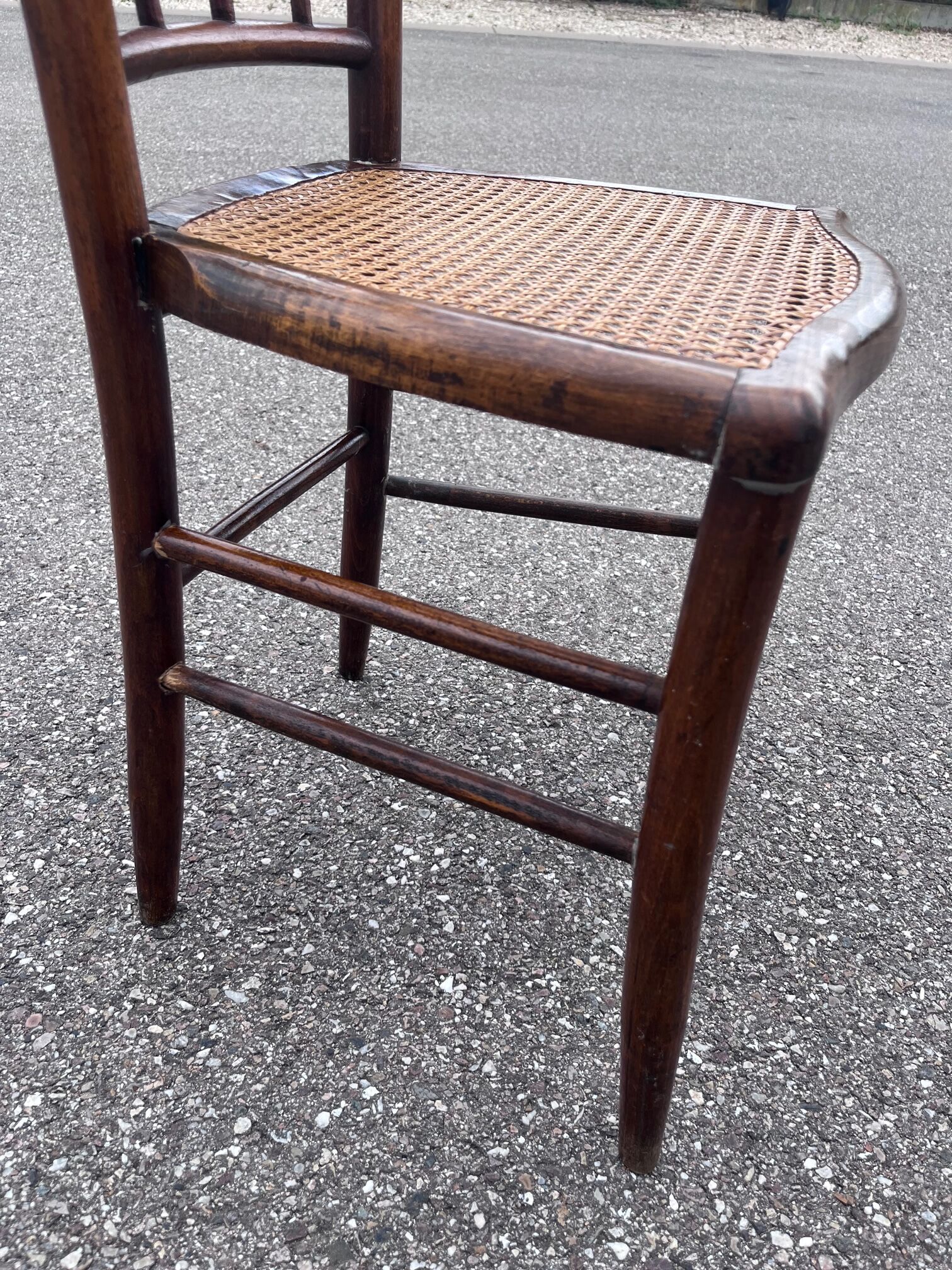 Pair of canned bistro chairs