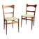 Pair of mid-century woven-seat dining chairs by G.B. Marangoni, Italy 1950s