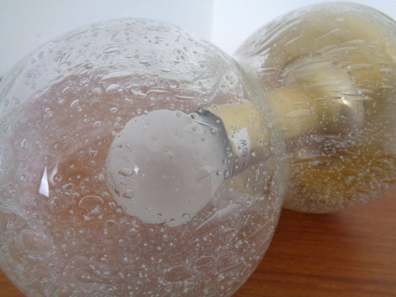 Iceglass & Brass Table Lamp from Doria Leuchten, 1960s