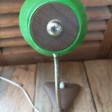 Lampe bureau chevet métal vert doré bois patiné dp 0823304