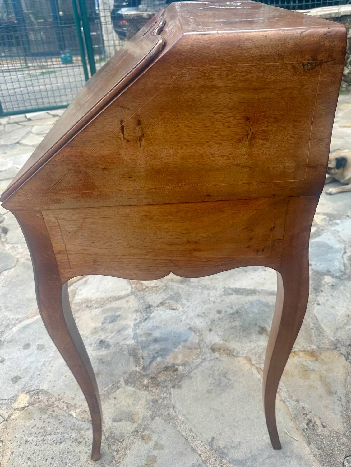 Louis XV style solid wood sloping desk.