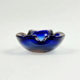 Mid-Century Blue Murano Glass Bowl/Ashtray by Flavio Poli for Seguso, 1960s