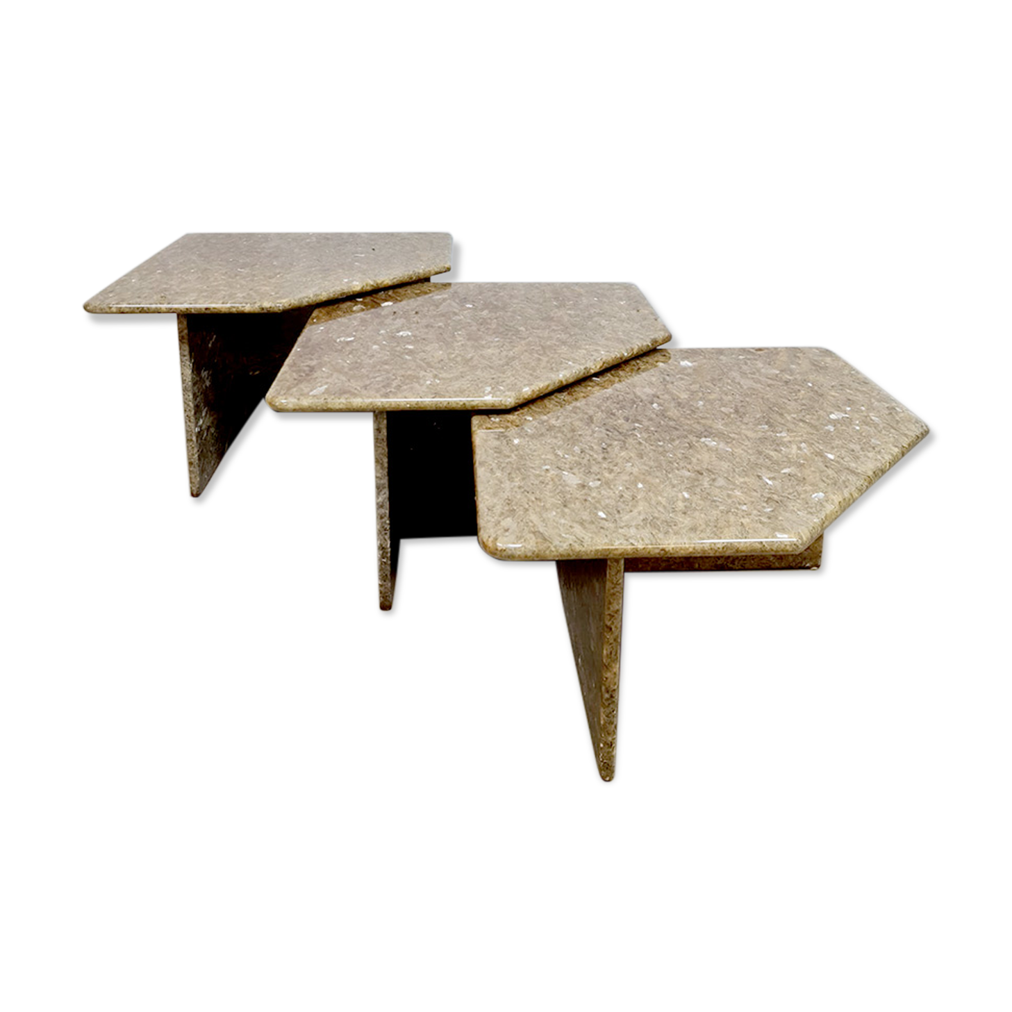 Vintage Italian marble low pull-out table