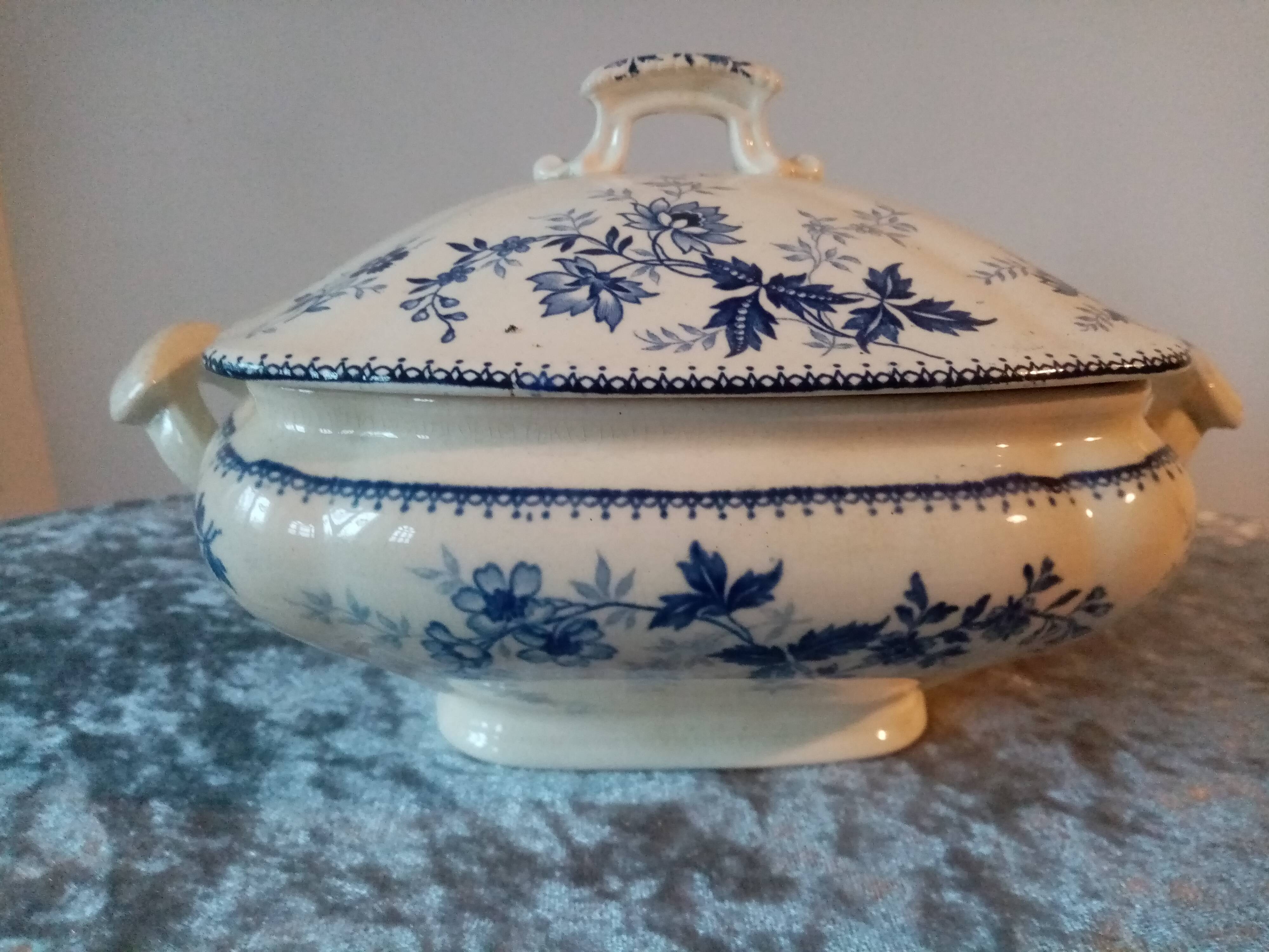 Rare earthenware vegetable dish with floral decoration bfk boch frères keramik