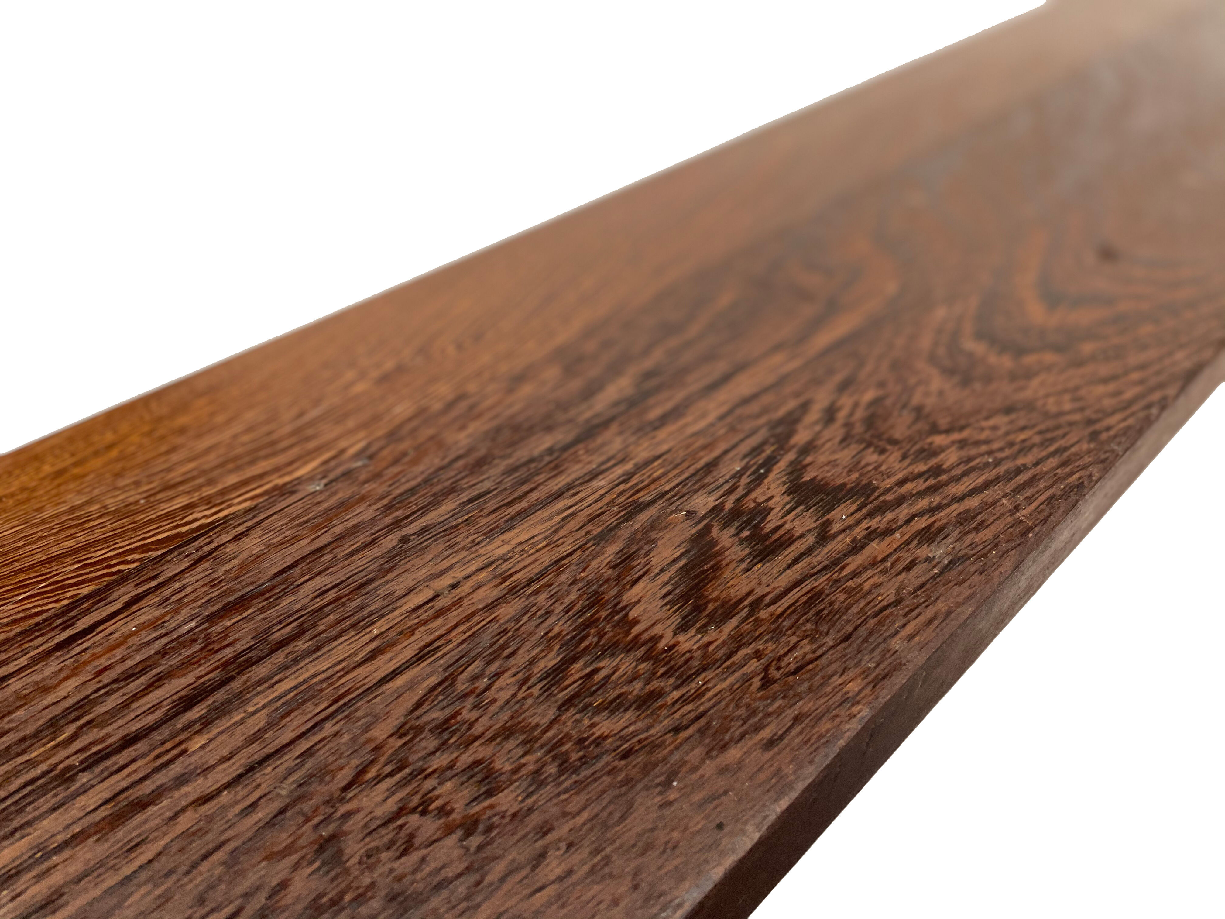 Minimalist vintage sofa design in wengé wood small solid bench