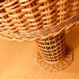 Wicker and glass table lamp