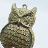 Patère double en laiton représentant un hibou