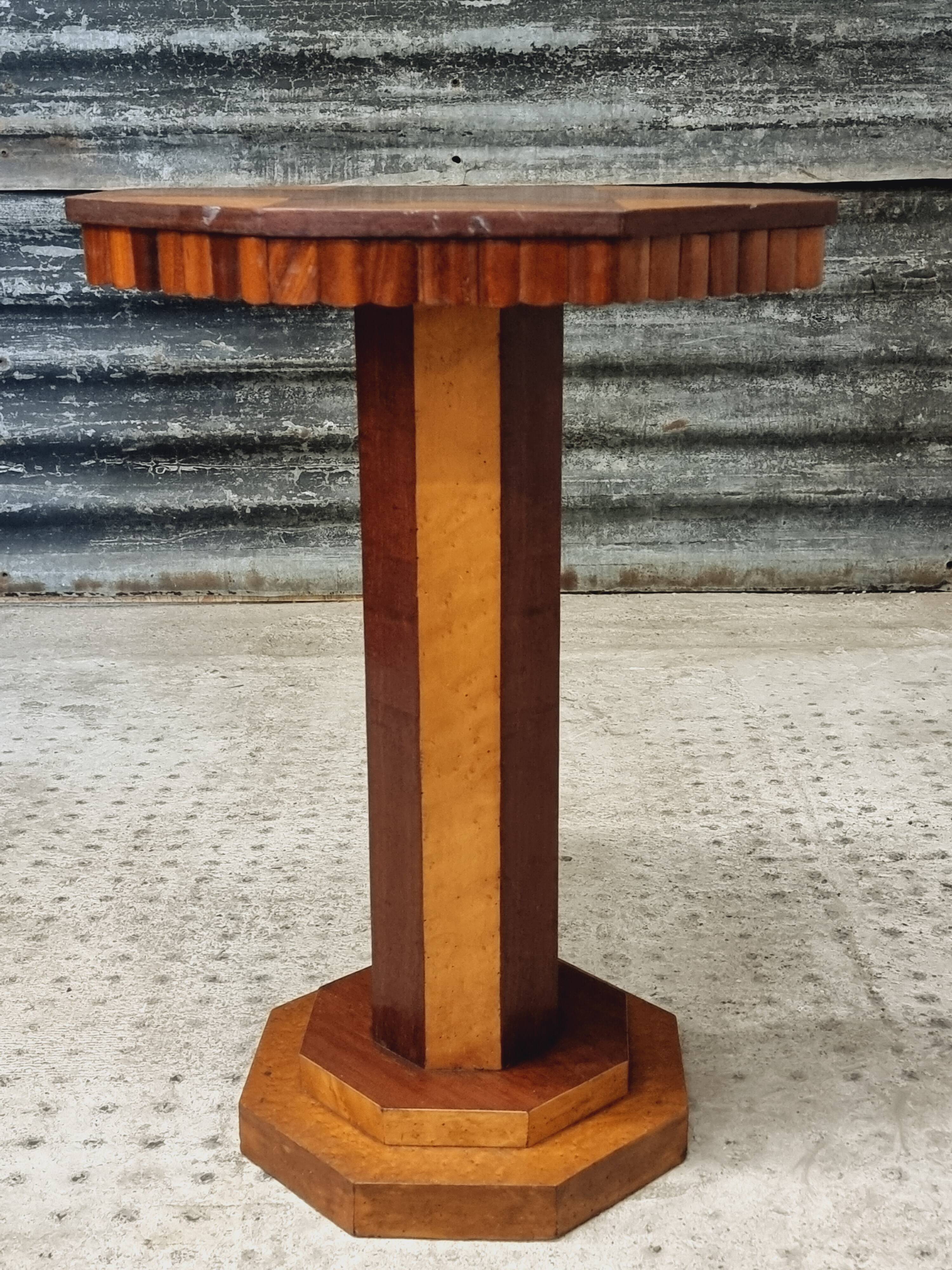 Art Deco side table plant table octagonal