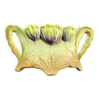 Jardinière Art Nouveau en majolique, France