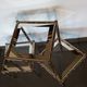 Vintage lancel house, 3 ends of sofa / side tables, in gilded brass bamboo way tbe.