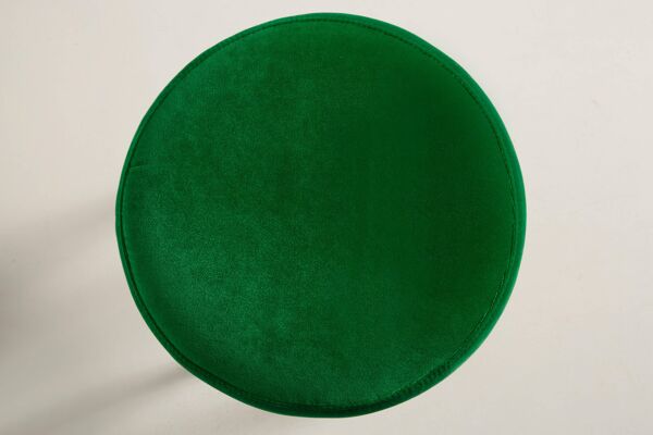 Lot de deux tabourets en velours vert gazon de style Mid-Century, Europe, années 1960